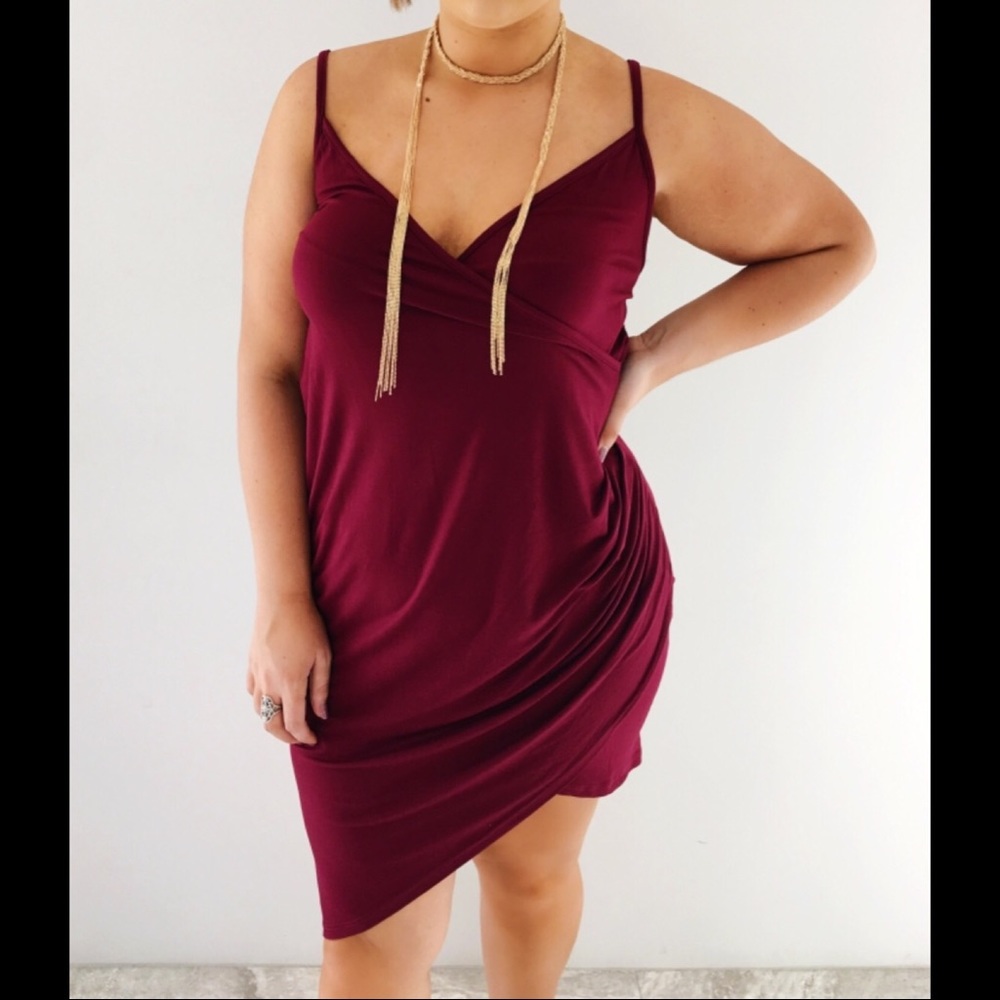 Wine colored tank dress